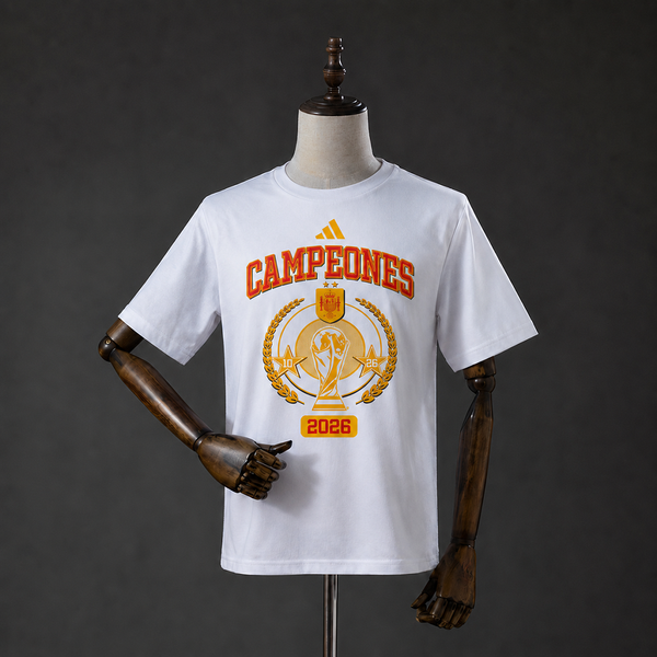 Camiseta España "We Are Champions" 2026 – Blanca