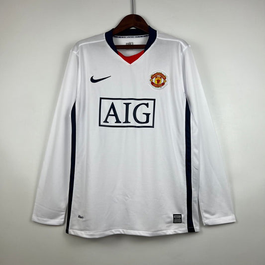 Retro Manchester United 07-08 Blanco (Manga Larga)