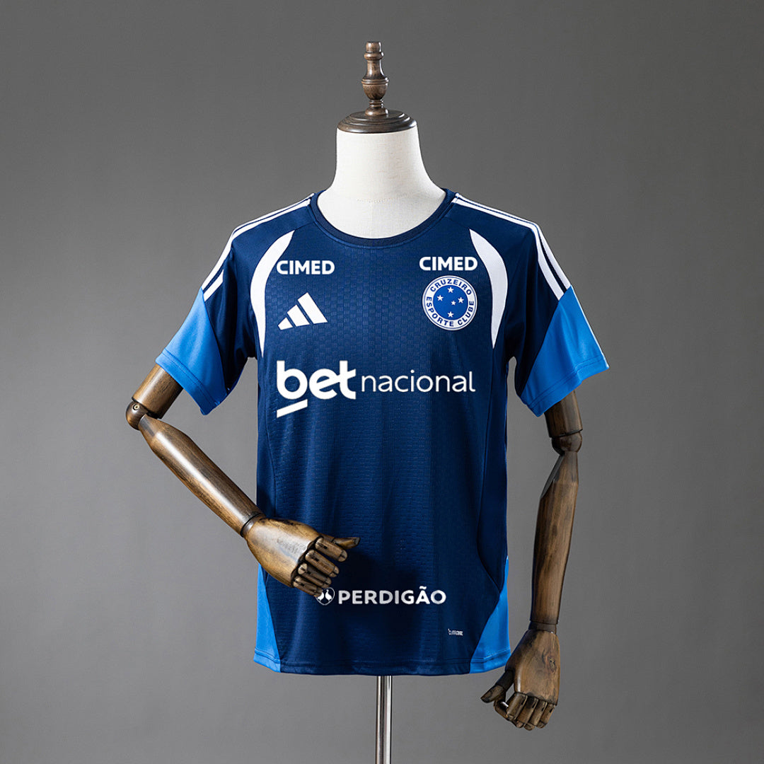 Cruzeiro 26-27 Entreno Todos los Patrocinadores Azul Oscuro (Fan Version)